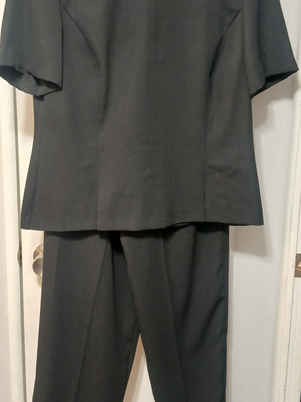Sag Harbor Black Short-Sleeve Pantsuit